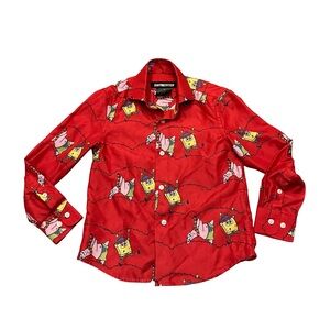 SpongeBob SquarePants Red SuitMeister Shirt Small Opposuit button down